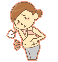 産後太りを気にしている女性のイラスト